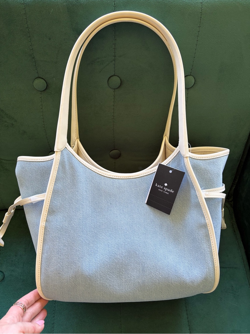 Kate Spade Medium Stash Denim Carry All Bag - Picture 2 of 16